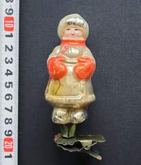 Советская ёлочная игрушка "Мужичок с ноготок прищепка 3"
