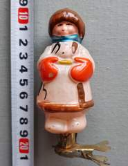 Советская ёлочная игрушка "Мужичок с ноготок прищепка 2"