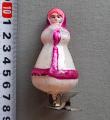 Советская ёлочная игрушка "Девочка в платке. Набор "Морозко" МИНИ 2"
