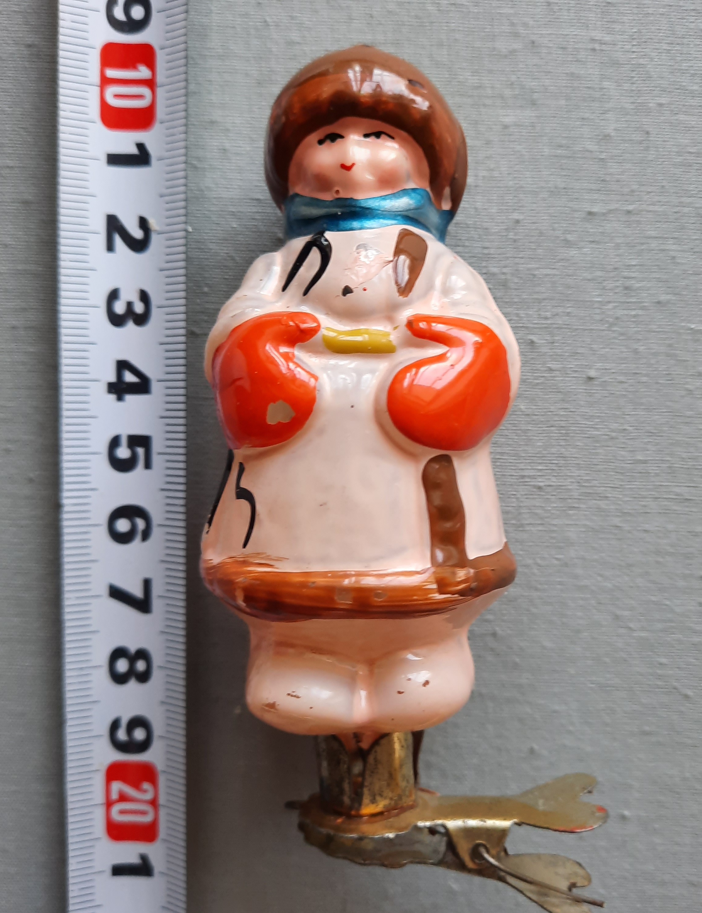 Елочная игрушка СССР мужичок с ноготок на прищепке