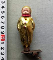 Советская ёлочная игрушка "Мальчик в костюме клоуна 2в"