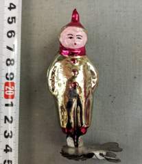 Советская ёлочная игрушка "Мальчик в костюме клоуна 4"