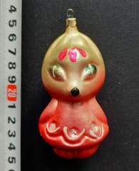 Советская ёлочная игрушка "Лисичка из набора Теремок 3"