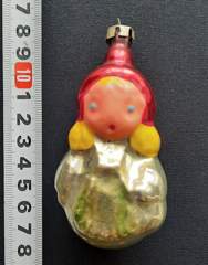 Советская ёлочная игрушка "Красная шапочка 2б"