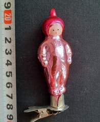 Советская ёлочная игрушка "Космонавт прищепка МИНИ 9а"