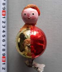 Советская ёлочная игрушка "Матрешка прищепка. Поролоновые детали утеряны"