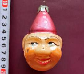 Советская ёлочная игрушка "Голова клоуна 9"