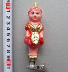 Советская ёлочная игрушка "Земляничка. Набор "Чиполлино" прищепка 2"
