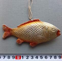 Советская ёлочная игрушка "Картон Рыба"