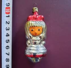Советская ёлочная игрушка "Девочка с бантом"