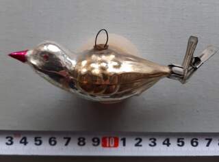 Советская ёлочная игрушка "Птичка прищепка 2"