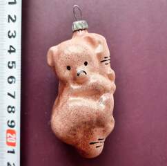 Советская ёлочная игрушка "Мишка на дереве"