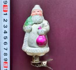 Советская ёлочная игрушка "Дед Мороз прищепка 4а"