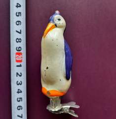 Советская ёлочная игрушка "Пингвин прищепка 10"