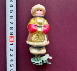Советская ёлочная игрушка "Мужичок с ноготок прищепка"