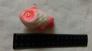 Советская ёлочная игрушка "Пенопласт. Рыбка розовая"