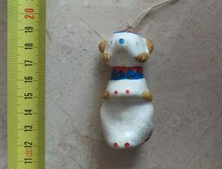 Советская ёлочная игрушка "Пенопласт. Мишка цирковой"